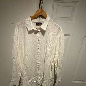 NWT Lane Bryant White linen top